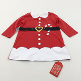 **NEW** Santa Red & White Jersey Dress - Girls 3-6 Months