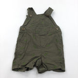 Palm Trees Khaki Green Cotton Short Dungarees - Boys 6-9 Months