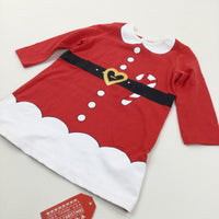 **NEW** Santa Red & White Jersey Dress - Girls 3-6 Months