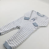 'Peter Rabit' Blue Striped Babygrow - Boys 12-18 Months