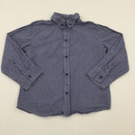 Navy & White Check Long Sleeve Shirt - Boys 5-6 Years