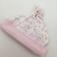 'ABC' Pink, Yellow and White Hat - Girls Newborn