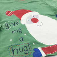 'Give Me A Hug' Father Christmas Green Long Sleeve Top - Boys/Girls 3-6 Months