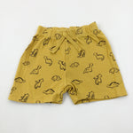 Dinosaurs Yellow Shorts - Boys 12-18 Months