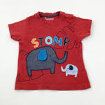 Elephants Applique Red T-Shirt - Boys 12-18 Months