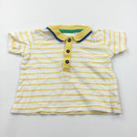 Yellow & White Striped Polo Shirt - Boys 6-9 Months