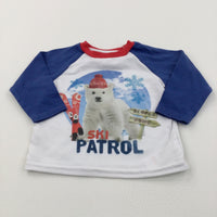 'Ski Patrol' Polar Bear Blue & White Long Sleeve Top - Boys 0-3 Months