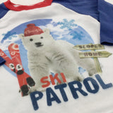 'Ski Patrol' Polar Bear Blue & White Long Sleeve Top - Boys 0-3 Months