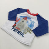 'Ski Patrol' Polar Bear Blue & White Long Sleeve Top - Boys 0-3 Months