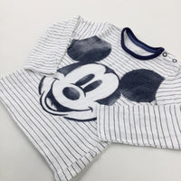 Mickey Mouse Navy Striped Top - Boys 12-18 Months