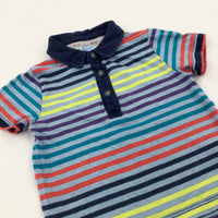 Colourful Striped Blue Polo Shirt - Boys 12-18 Months