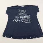 'You Need To Look Amazing…' Sequins Navy T-Shirt - Girls 6-7 Years