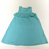 Blue Jersey Dress with Broderie Detail - Girls 6-7 Years