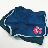 Ariel The Little Mermaid Blue/Green Shorts - Girls 8-9 Years