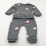 Father Christmas Grey Tracksuit Set - Boys/Girls 9-12 Months