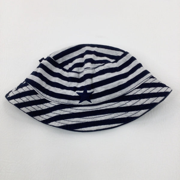 Star Navy Striped Sun Hat - Boys 12-18 Months