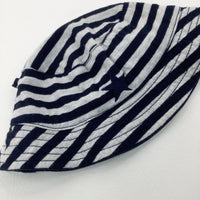 Star Navy Striped Sun Hat - Boys 12-18 Months