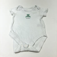 'Friday' Frog White Short Sleeve Bodysuit - Girls 0-3 Months