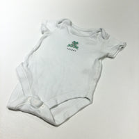 'Friday' Frog White Short Sleeve Bodysuit - Girls 0-3 Months