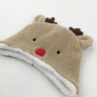 Rudolph Reindeer Brown Fleece Hat - Boys/Girls 6-12 Months