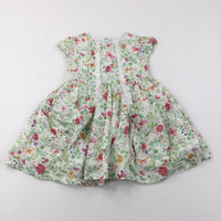 Butterflies & Flowers Red & Green Dress - Girls 18-24 Months