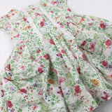 Butterflies & Flowers Red & Green Dress - Girls 18-24 Months