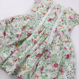 Butterflies & Flowers Red & Green Dress - Girls 18-24 Months