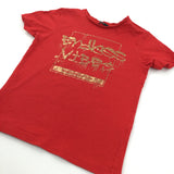'Endless Vibes' Red & Gold T-Shirt - Boys 7-8 Years