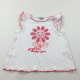 'Pretty Flower Girl' Pink & White T-Shirt - Girls 9-12 Months