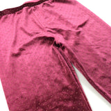 Pink Studded Velvet Look Leggings - Girls 9-10 Years