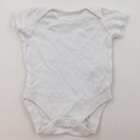 Hearts White Short Sleeve Bodysuit - Girls 0-3 Months