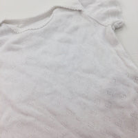 Hearts White Short Sleeve Bodysuit - Girls 0-3 Months