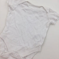 Hearts White Short Sleeve Bodysuit - Girls 0-3 Months