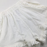 Frills White Cotton Shorts - Girls 6-7 Years