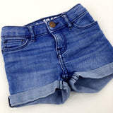 Blue Denim Shorts - Girls 12-18 Months