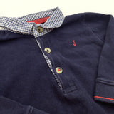 'J' Navy Long Sleeve Top with Faux Shirt Collar - Boys 12-18 Months