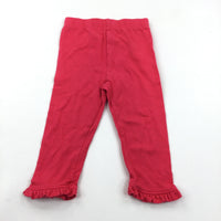 Hot Pink Leggings with Frilly Hems - Girls 9-12 Months