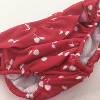 Red and White Cherries Swimming Nappy - Girls 0-6 Months