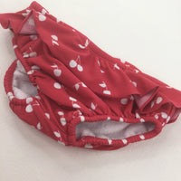 Red and White Cherries Swimming Nappy - Girls 0-6 Months