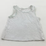 Green & White Stripe Vest - Girls 18-24 Months