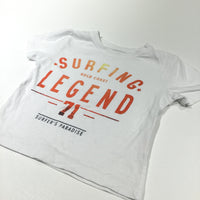 'Surfing Legend' White T-Shirt - Boys 18-24m