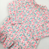 Flowers Coral Long Sleeve Swimming Top - Girls 6-7 Years