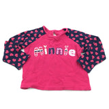 'Minnie' Minnie Mouse Navy & Hot Pink Long Sleeve Top - Girls 9-12 Months