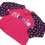 'Minnie' Minnie Mouse Navy & Hot Pink Long Sleeve Top - Girls 9-12 Months