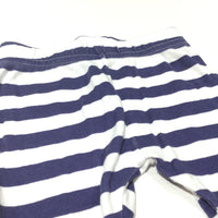 Navy & White Striped Lightweight Jersey Trousers - Boys 0-3 Months