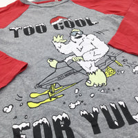 'Too Cool For Yule' Yeti Red & Grey Long Sleeve Christmas Top - Boys 9-10 Years