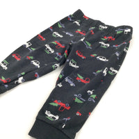 Cars & Christmas Trees Black Lightweight Jersey Trousers - Boys 12-18 Months