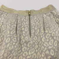 Gold Patterned Cotton & Polyester Skirt - Girls 8-9 Years