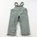 Olive Green Chino Dungarees - Girls 12-18 Months