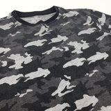 Camouflage Black & Grey Long Sleeve Top - Boys 9-10 Years